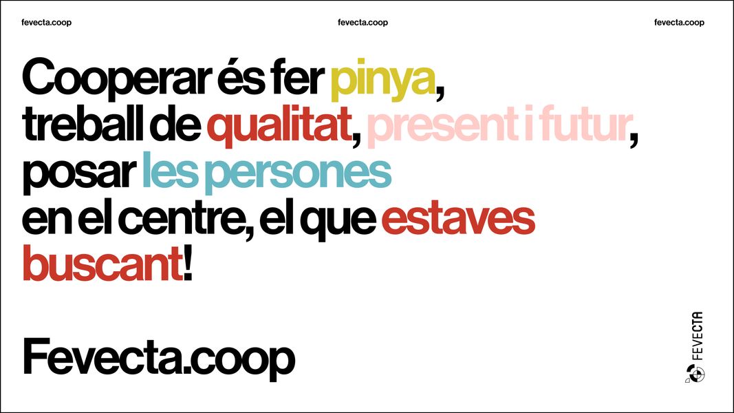 FEVECTA llança una campanya en xarxes socials que visibilitza el model cooperatiu de treball i el valor de la cooperació